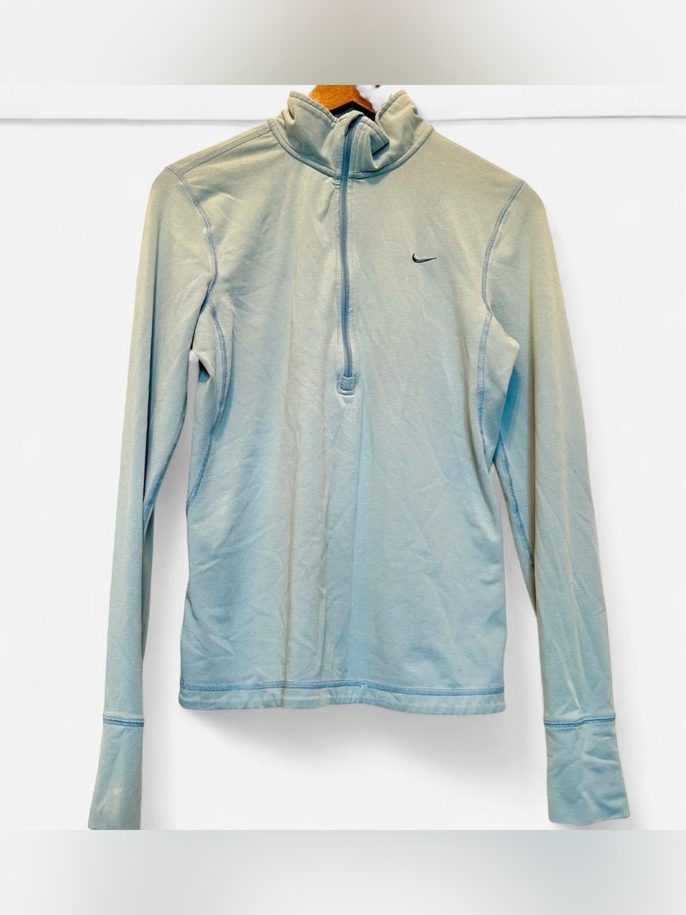 Nike Pale Blue Quarter-Zip Long Sleeve Top